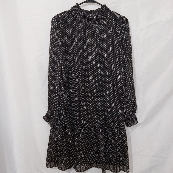 J Crew Factory Women's Ruffle Tiered Mini LS Smocked Neck Dress NEW Sz S $118 - Picture 4 of 13